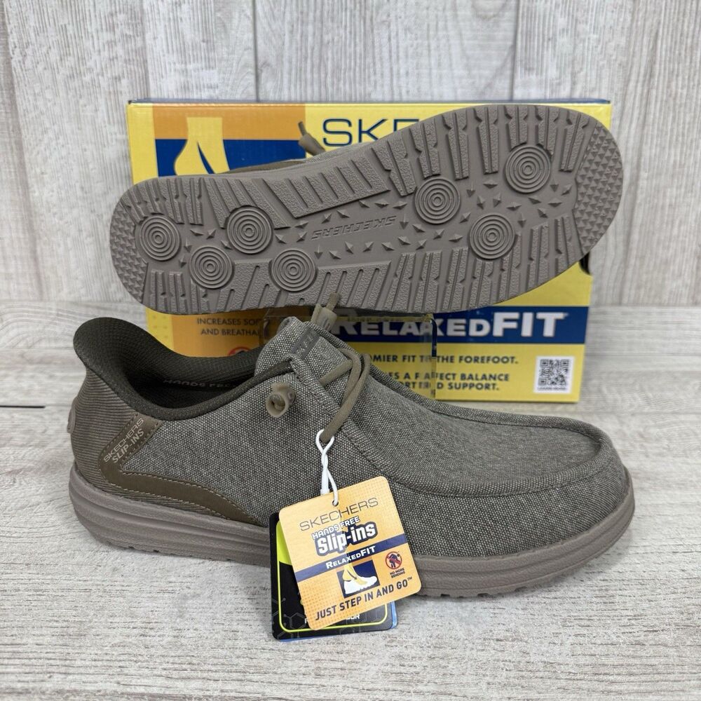 Skechers Melson Coronado Men’s Sz 9.5 Slip-Ins Memory Foam 210959 Khaki Relaxed